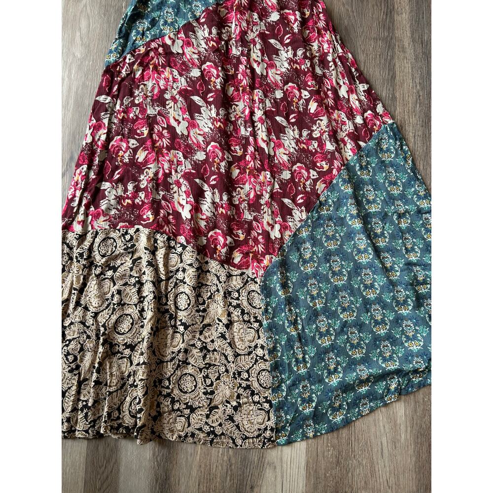 Natural Life Patchwork MaxiSkirt Floral Boho Hippie Flowy festival cottage indie - Picture 5 of 14